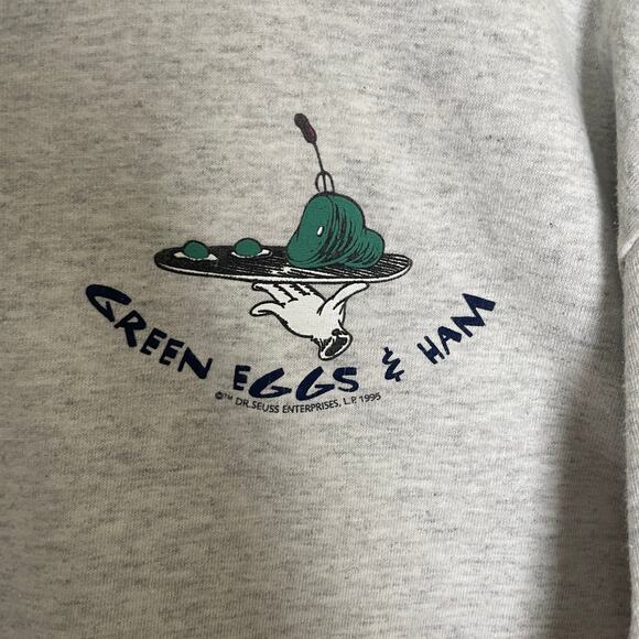 Vintage 1995 Dr. Seuss Green Eggs and Ham Graphic Tee Junior XL - Picture 3 of 7